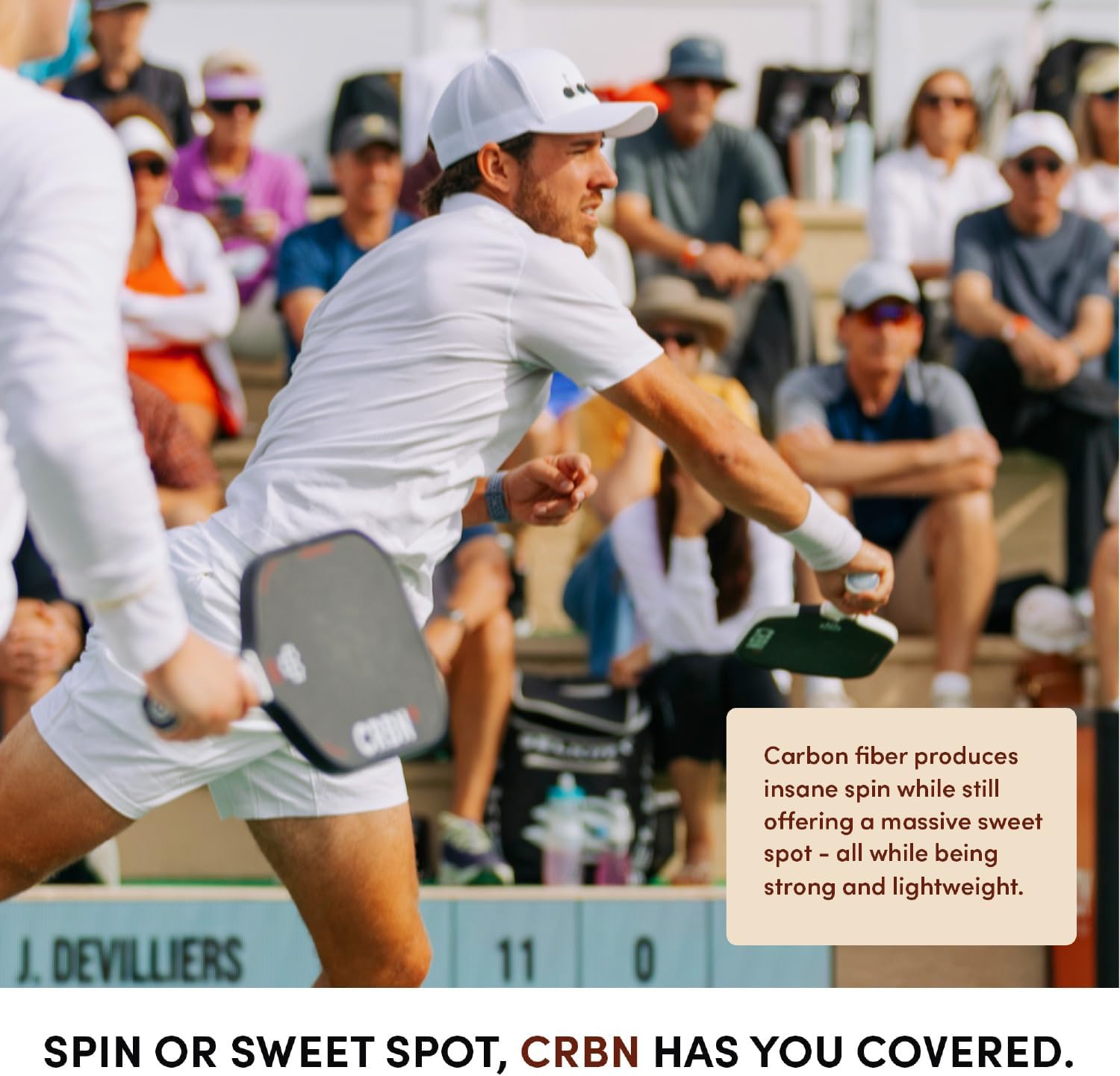 CRBN Power Series Pickleball-Paddel – Kohlefaser-Pickleball-Paddel mit Schaumstoff-eingespritzten Kanten für erweiterten Sweet Spot