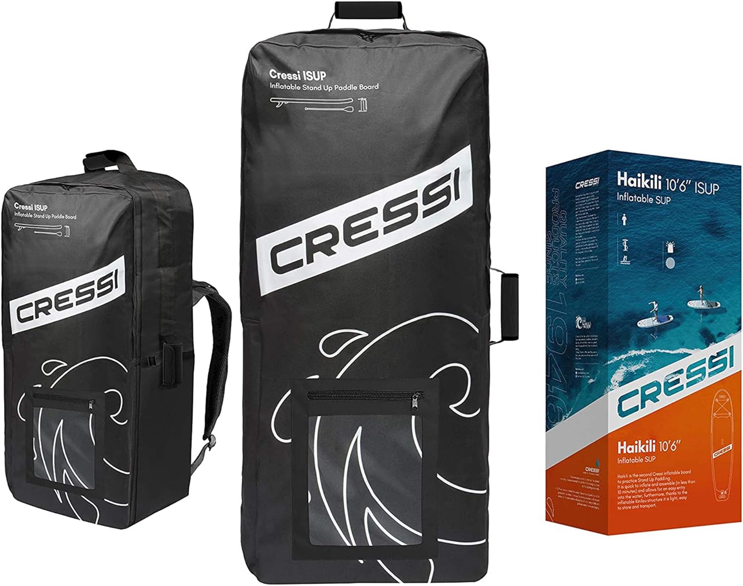 Cressi Haikili Inflatable SUP 10'6, Tavola Gonfiabile per Praticare Lo Stand Up Paddling Unisex Adulto, Bianco/Blu Navy, Taglia Unica
