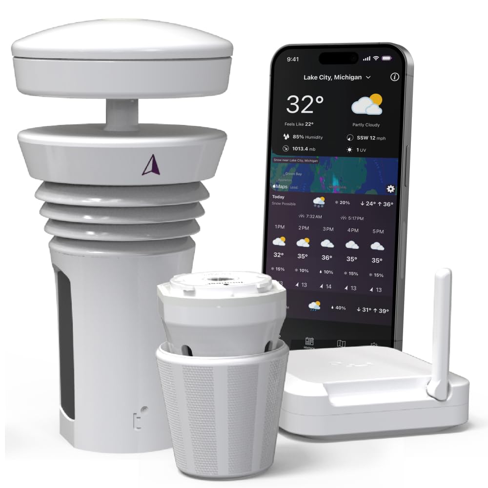 Tempest Weather Station with Built-in Wind Meter  Rain Gauge  and Accurate Weather Forecasts  Wireless  App and Alexa Enabled