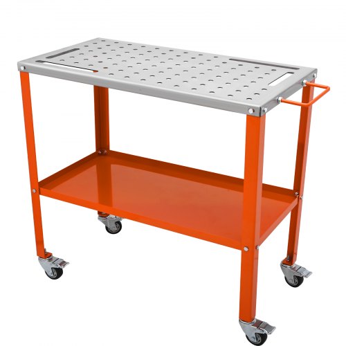 VEVOR Mobiler Schweißtisch 91,4 x 45,7 cm Schweißwerkbank 544 kg Tragfähigkeit Lochtisch 94 Löcher (1,6 cm) Werkbank Kohlenstoffstahl Arbeitstisch