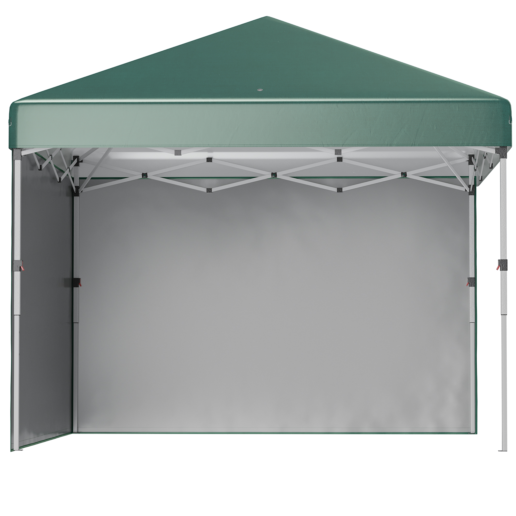 Outsunny Faltpavillon, 2 Seitenwände, höhenverstellbar, mit Transporttasche, rostfreies Stahlgestell, 3 x 3 m, Grün