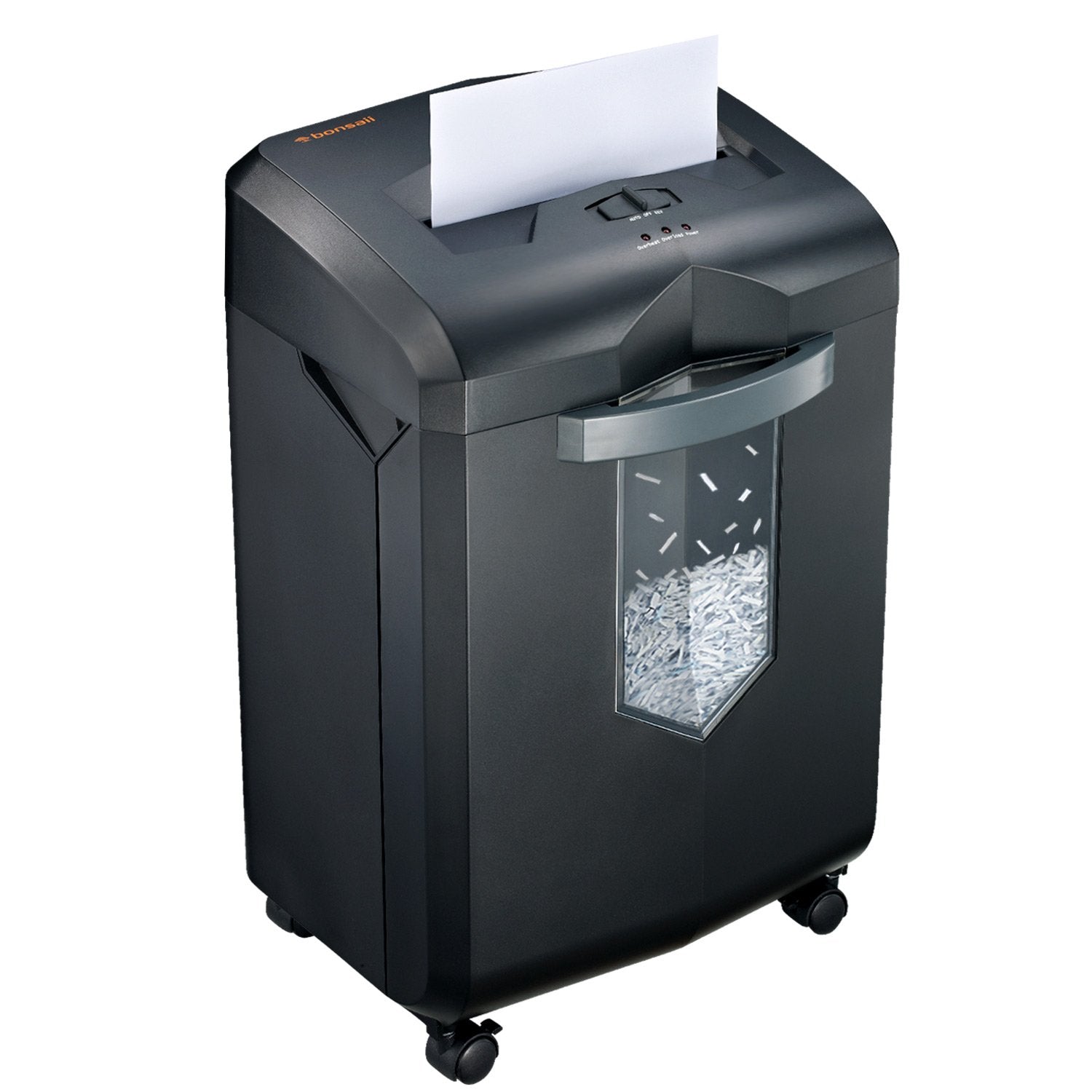 Bonsaii 18 Sheet 60 Minute Paper Shredder, P 4 Security, 6 Gallon Basket, 4 Casters, Office Use