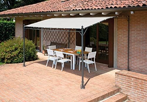Pergola for Verandas and Gardens, 4 x 3 m Gazebo Porch with Water Repellent Tarpaulin Pergola