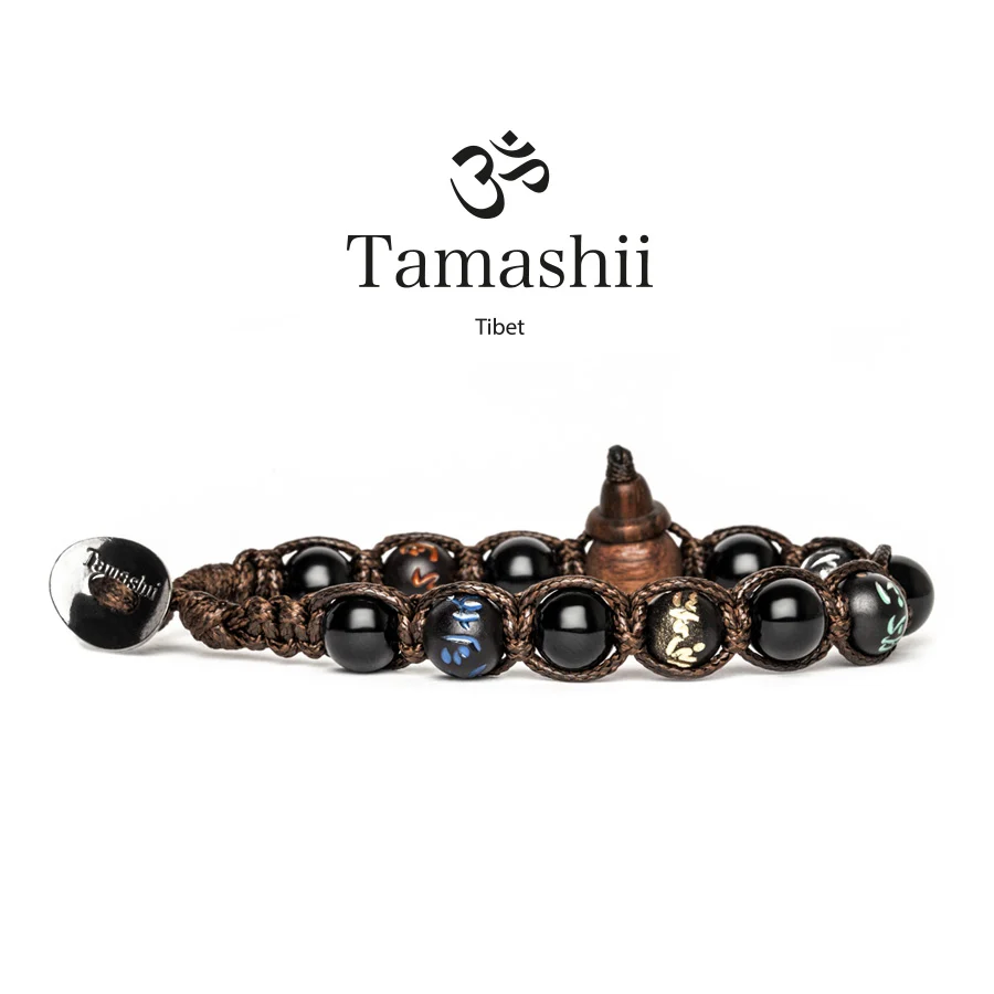 Bracciale Tamashii BHS200-1 linea mantra in onice nero