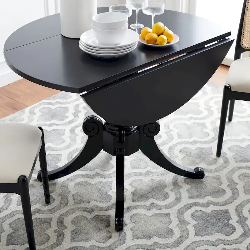SAFAVIEH Jeane Antique White Drop Leaf Dining Table - 43 W x 43 D x 31 H - 43Wx43Dx31H