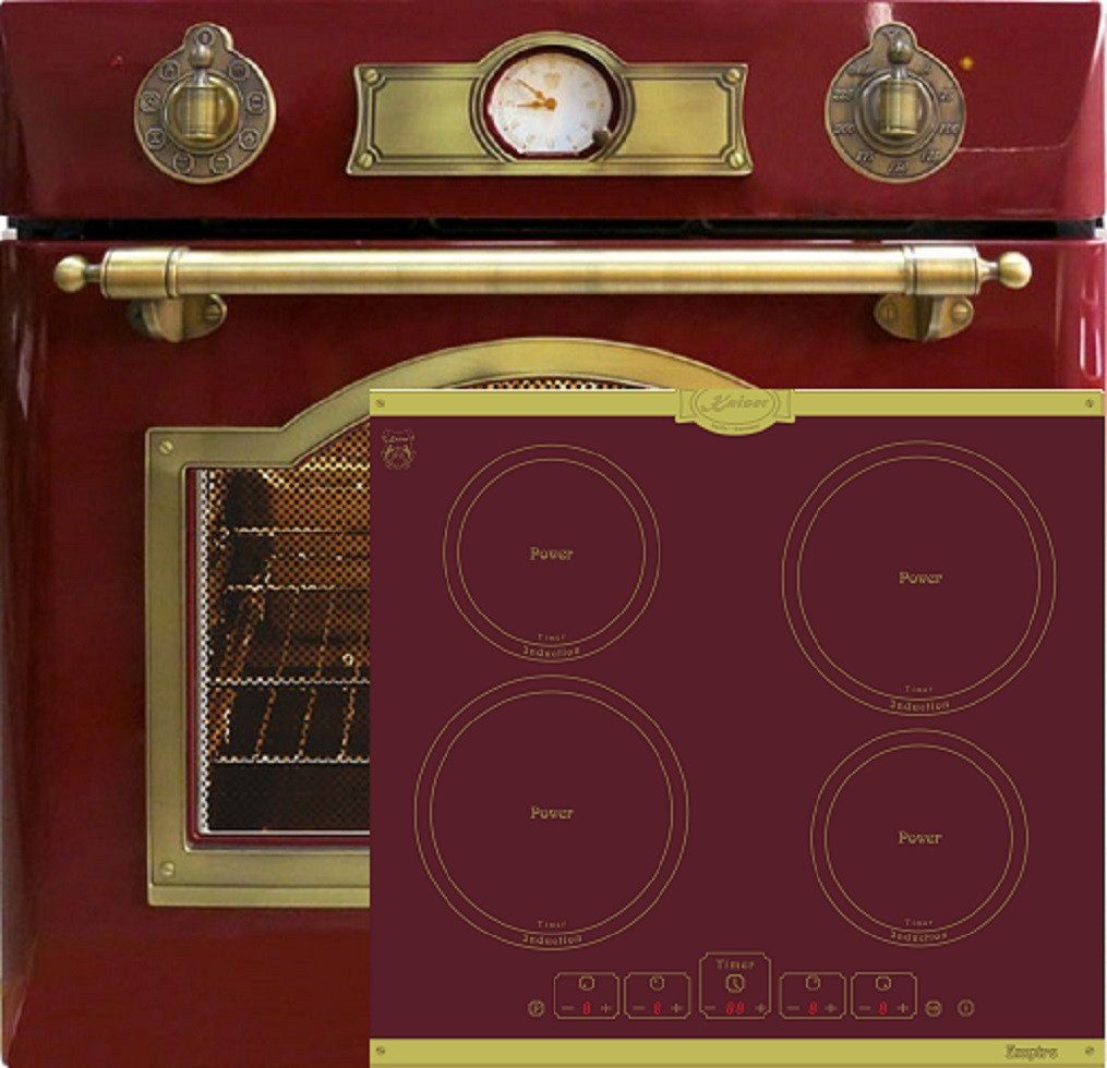 Backofen-Set Herd Set Autark Elektro Backofen, Selbstreinigung, Drehspieß, 8 Funktionen mit Induktionskochfeld Autark 60 cm 4 Zonen mit Booster EH 6355 RotEm+KCT 6195 iRotEm