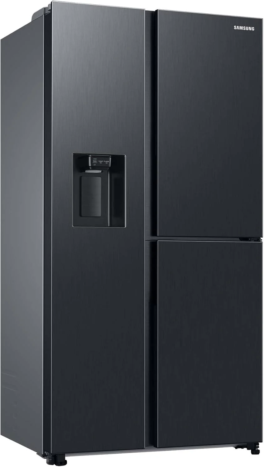 Samsung RS64DG53R3B1EF Amerikaanse koelkast, 178 cm, 628 l, SmartThings AI Energy Mode, ijs- en waterdispenser, Slim Ice Maker, Premium Black Steel