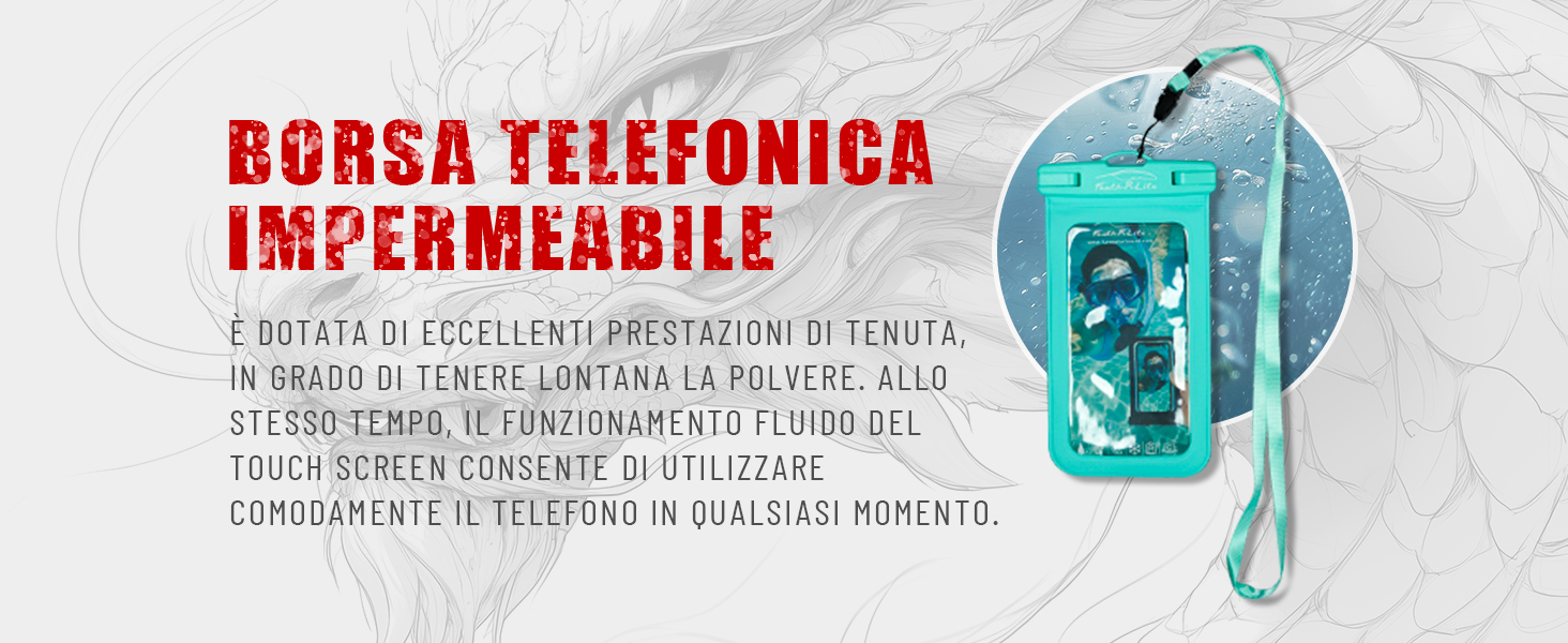 borsa impermeabile per telefono