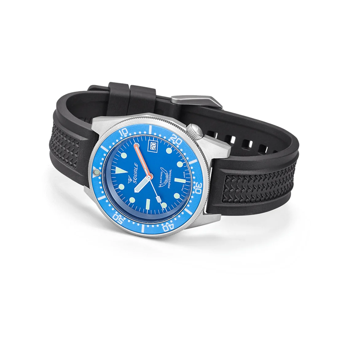 Orologio Squale 1521 blu ocean cassa sabbiata gomma 1521BLUEBL.VO