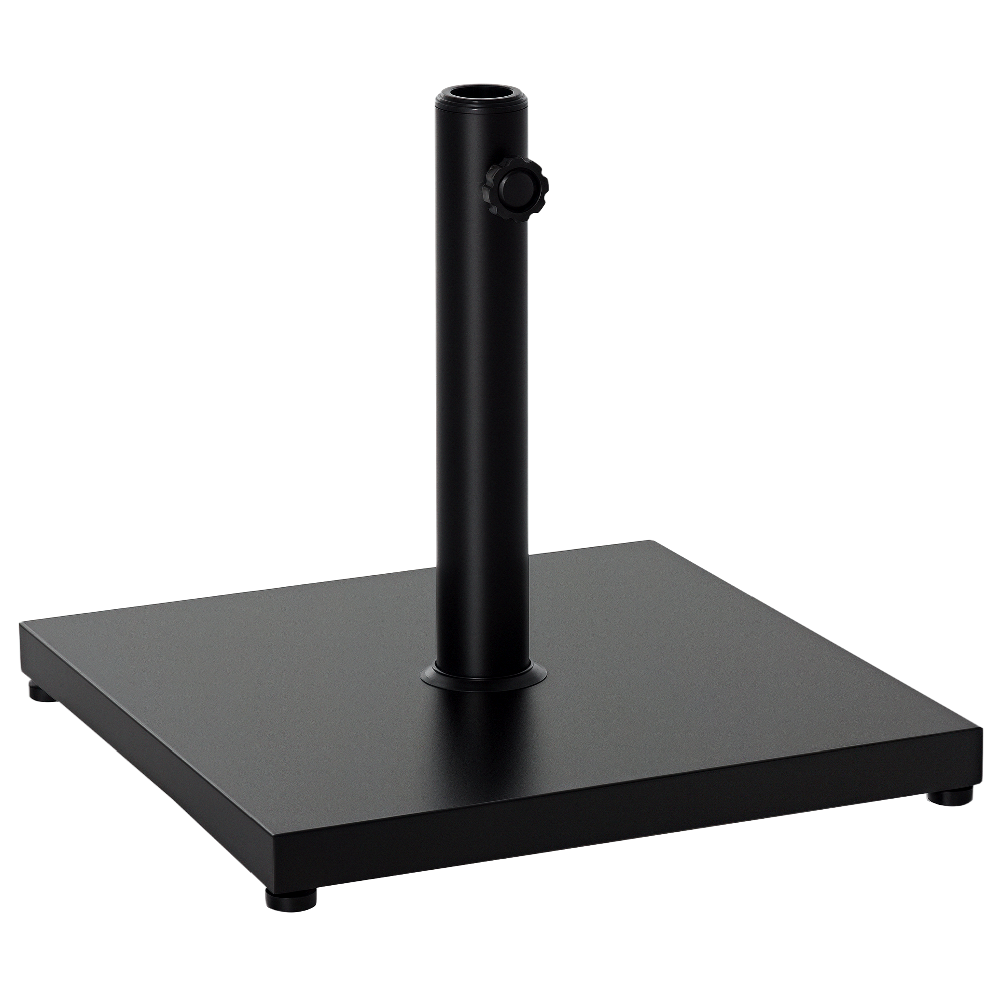 Outsunny Sonnenschirmständer, Schirmhalter, Regenschirm Base, für Ø35 mm, Ø38 mm, Ø48 mm, Metall, Schwarz, 45 x 45 x 39 cm