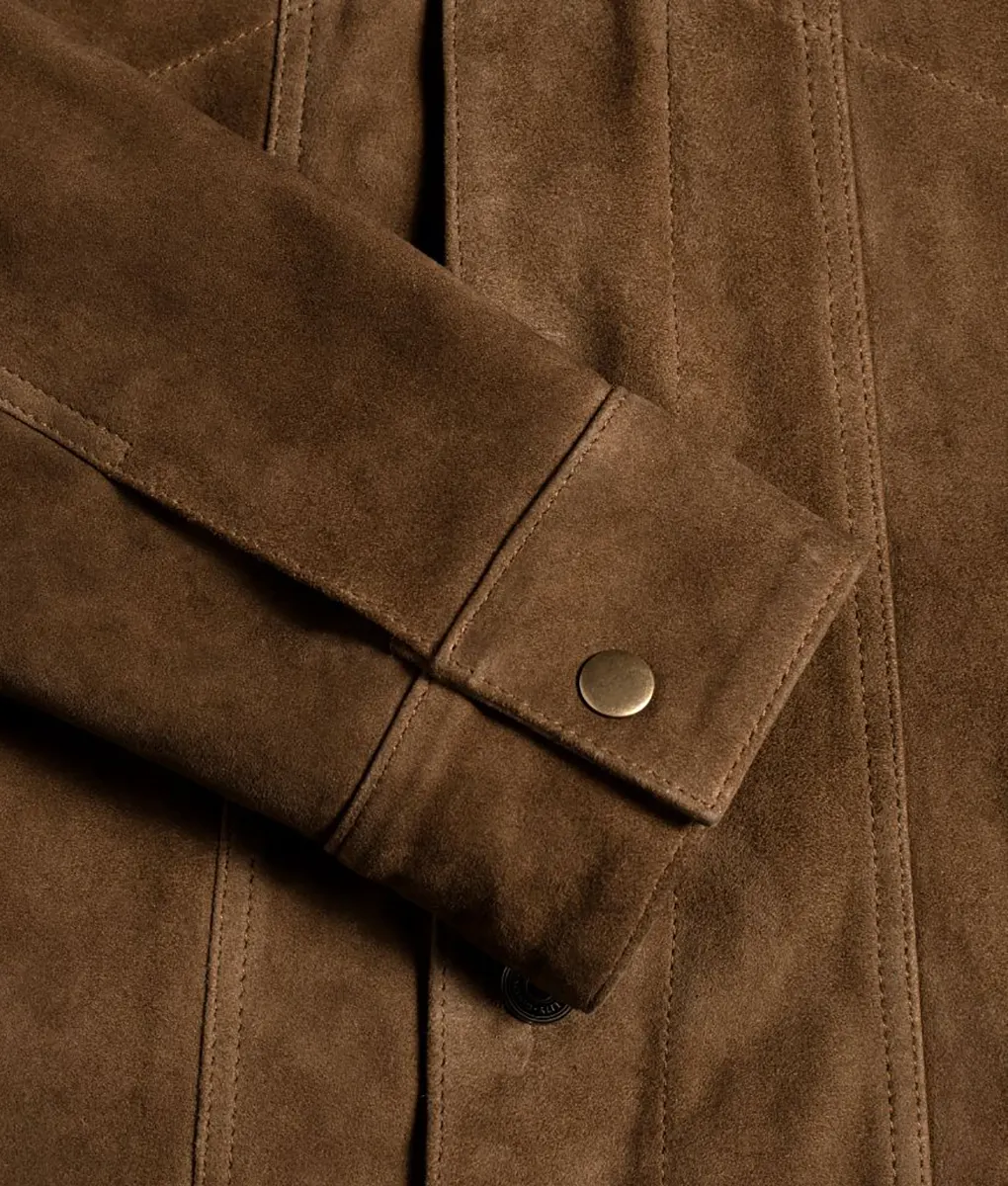Glen Tan Suede Trucker Jacket