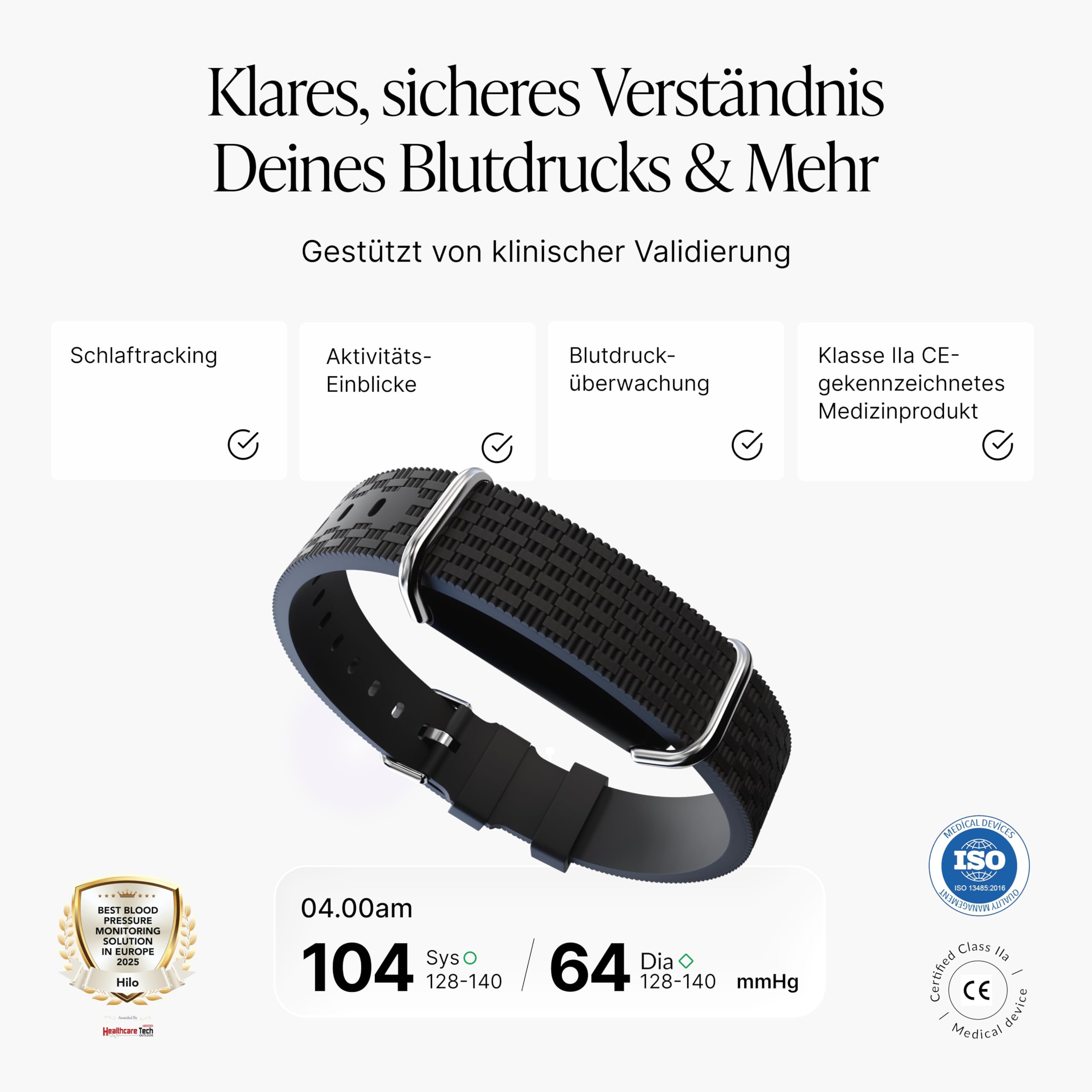 Hilo Blutdruckmessarmband für Oberarm verstellbare Manschette kompatibel mit Blutdruckmessgeräten