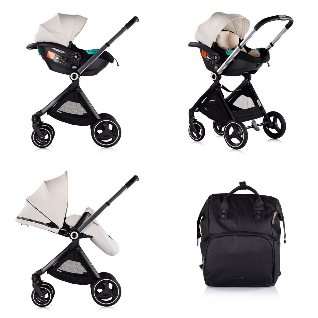 Kombi-Kinderwagen Kinderwagen Elite 3 in 1