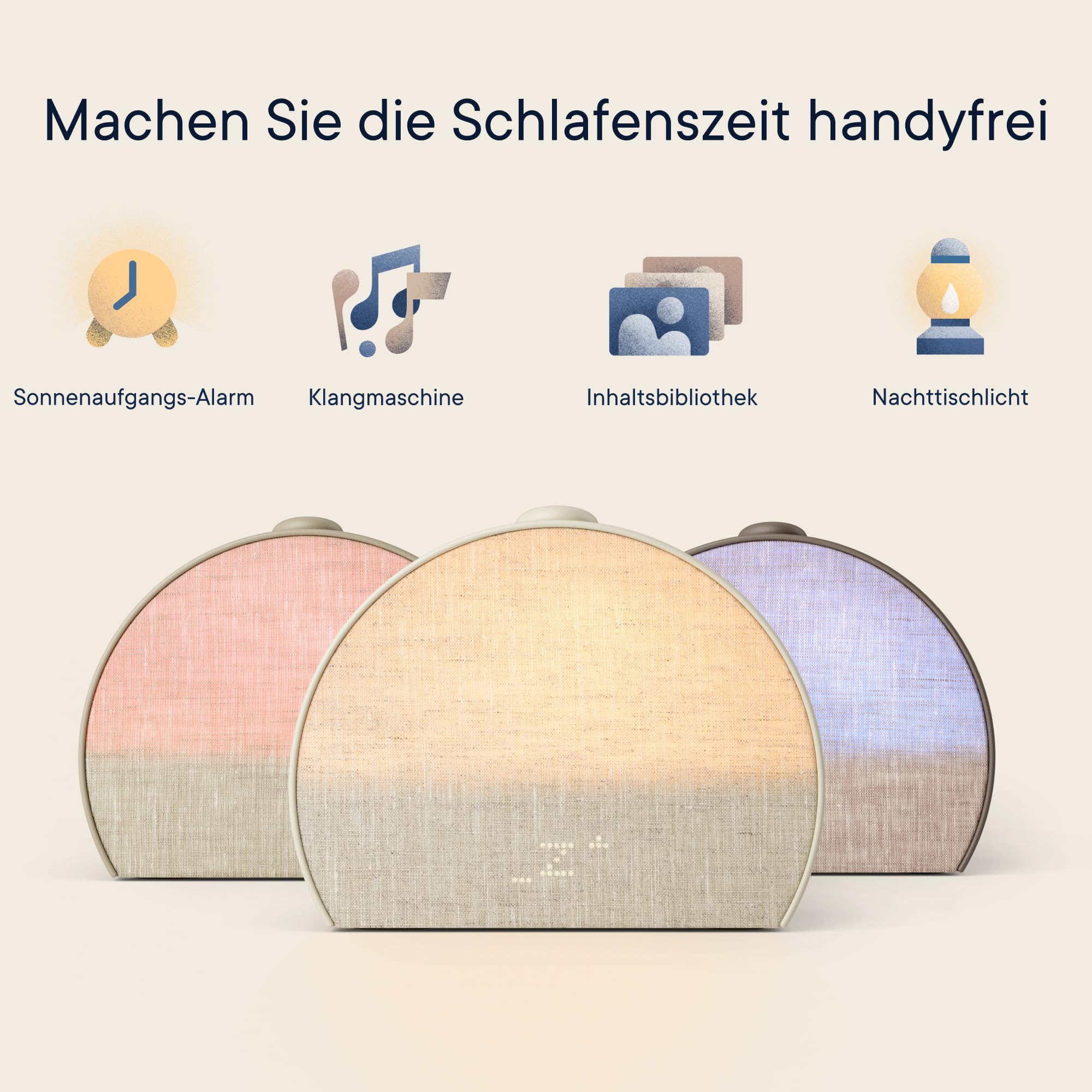 Sonnenaufgangswecker Soundmaschine Restore 3 smartes Licht über 80 Schlafklänge Bluetooth dimmbares Display Sonnenaufgangssimulation Weiß