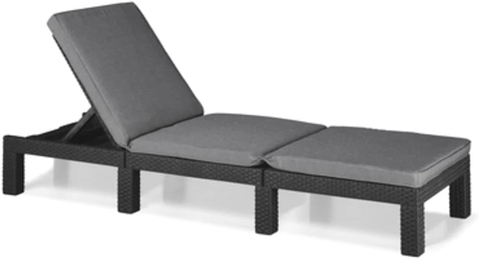 Allibert by Keter Daytona Deluxe Sonnenliege für Garten, 195x65x25,5 cm, Terrasse & Balkon mit verstellbarem Kopfteil, Gartenliege aus Kunststoff