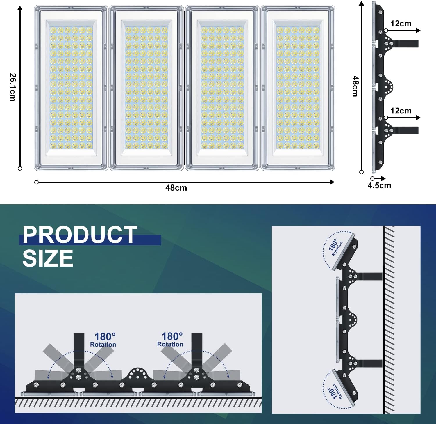YIQIBRO LED Strahler Außen 400W 2 Stück, 40000LM Superhell Fluter Außen, Aussenstrahler Wasserdicht IP67, 6500K Kaltweiß Außenstrahler LED Scheinwerfer 85-265V für Garten, Garage, Fabrik, Sportplatz