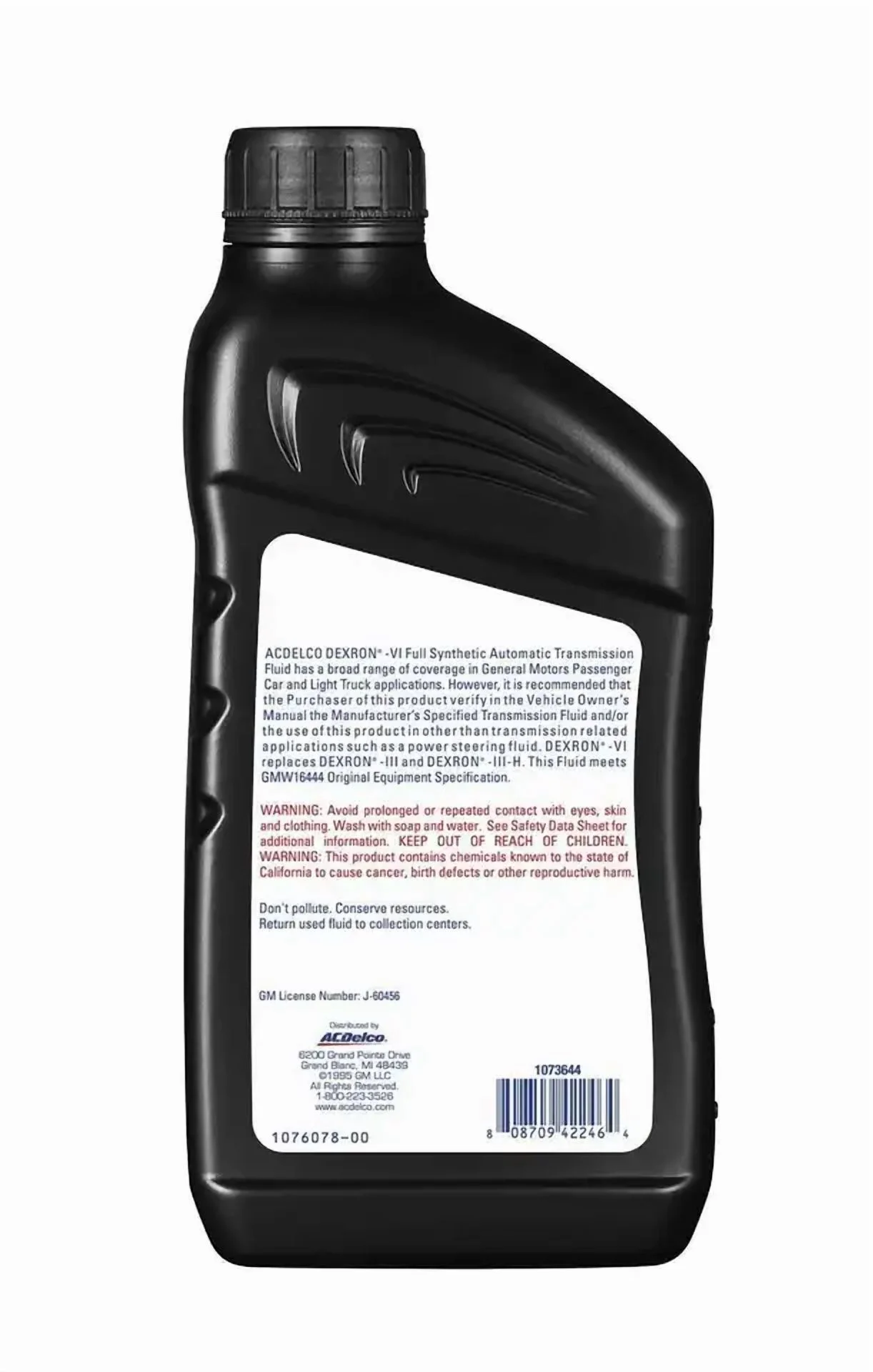 ACDelco GM Dexron VI Full Synthetic Automatic Transmission Fluid 1 Quart 6 Pack