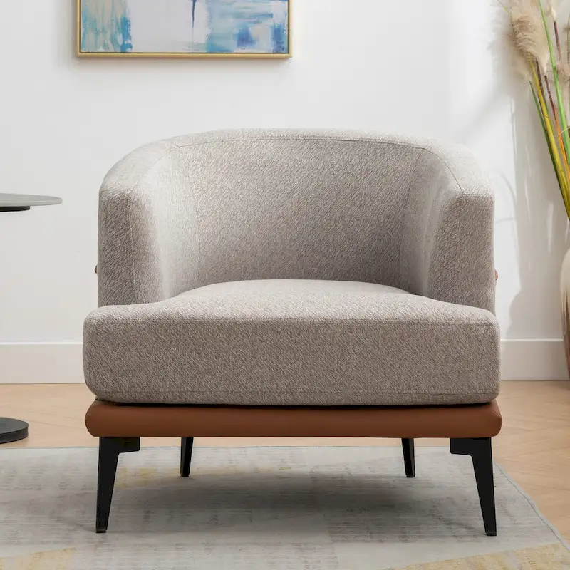 Modern Two-tone Barrel Fabric Chair