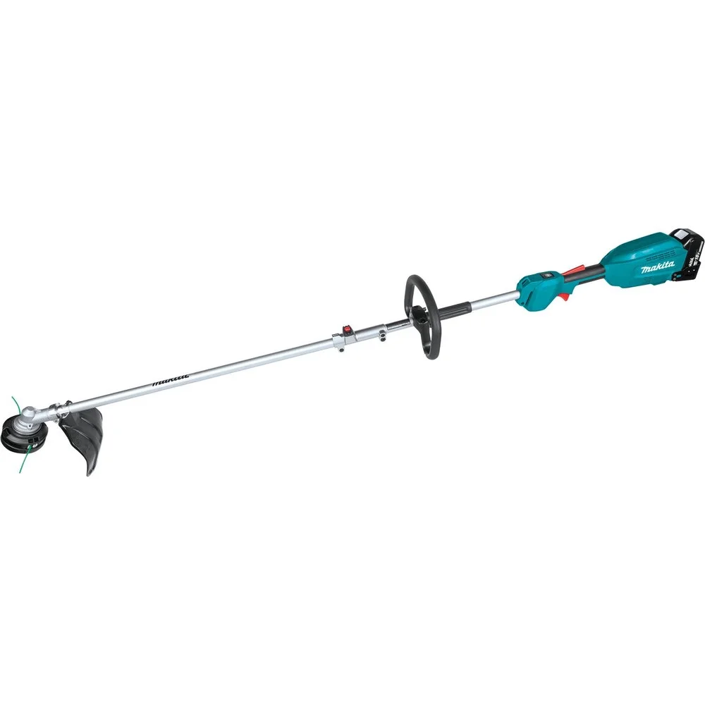 Makita XUX02SM1X1 18V LXT Brushless Lithium-Ion Cordless Couple Shaft Power Head Kit with 13 in. String Trimmer Attachment and (4 Ah)