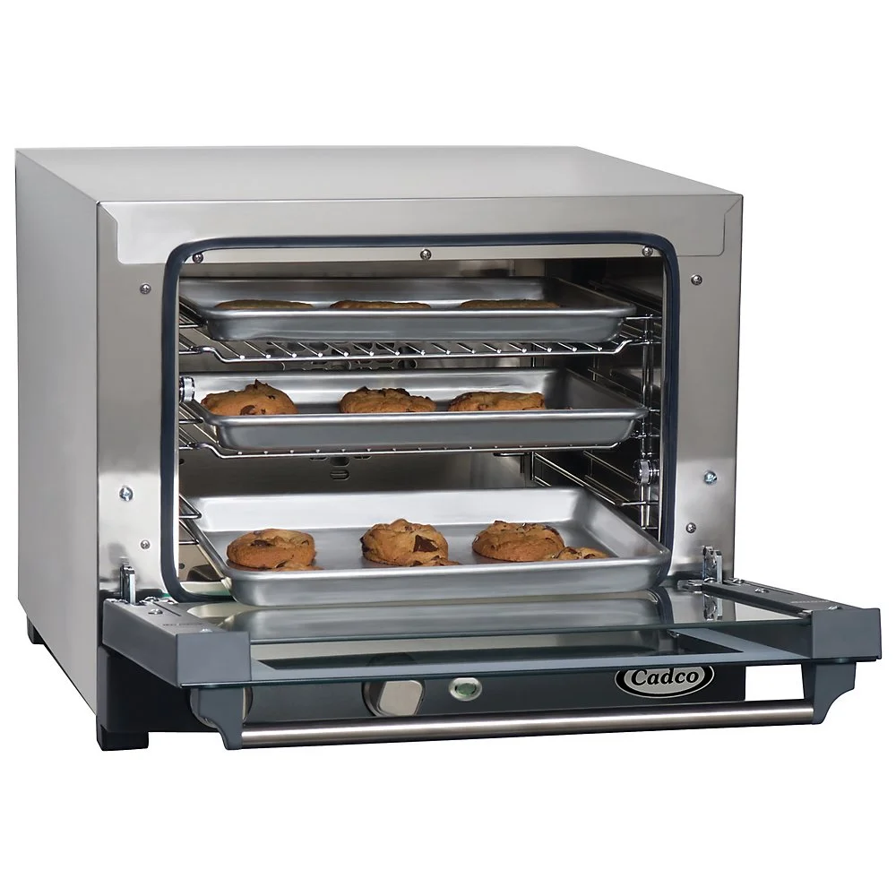 Cadco Convection Oven,3 Shelves,Quarter Size OV-003