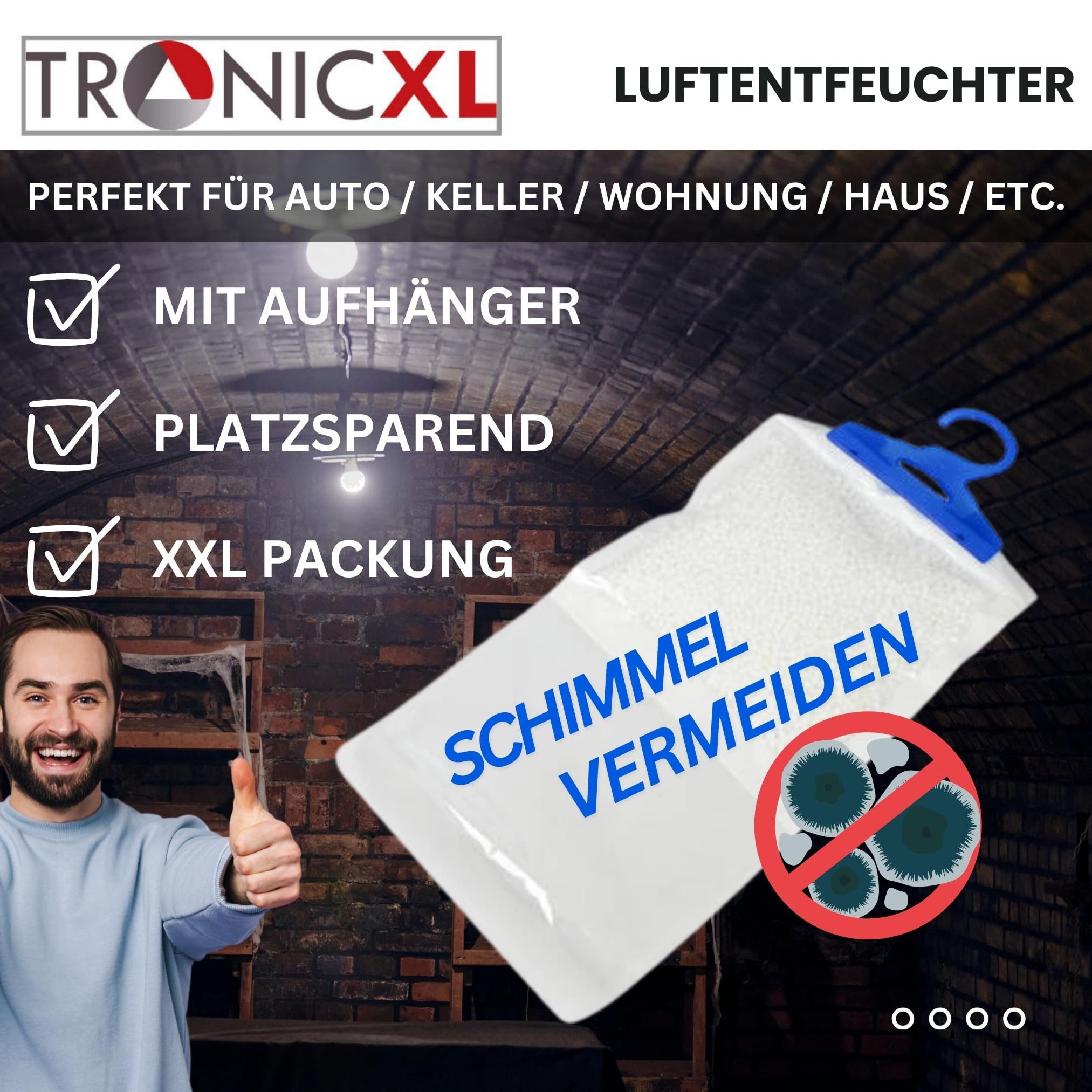 Granulat-Luftentfeuchter 4x Luftentfeuchter zum Aufhängen für Auto Schrank Küche Schlafzimmer