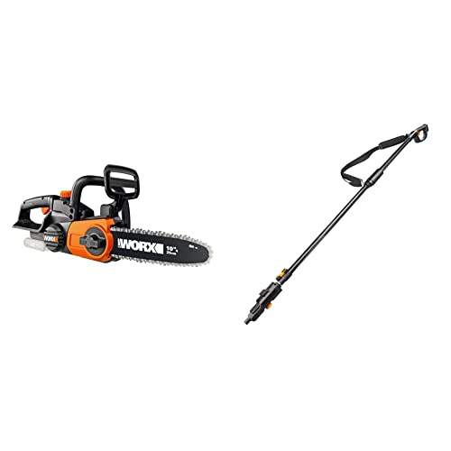 Worx Wg322E.9 Elettrosega Sega Da Giardino A Batteria 20V Motosega Elettrica Da Potatura, Diam. 25 Cm   Solo Corpo Macchina & Wa0166   Asta/Prolunga Telescopica Per Motosega A Batteria Wg322E : Giardino e giardinaggio