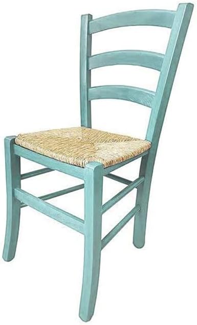 ZStyle Venice Chair Coloured Wood Restaurant Farmhouse Kitchen Home Straw – Green Blue Yellow Red (Green)
