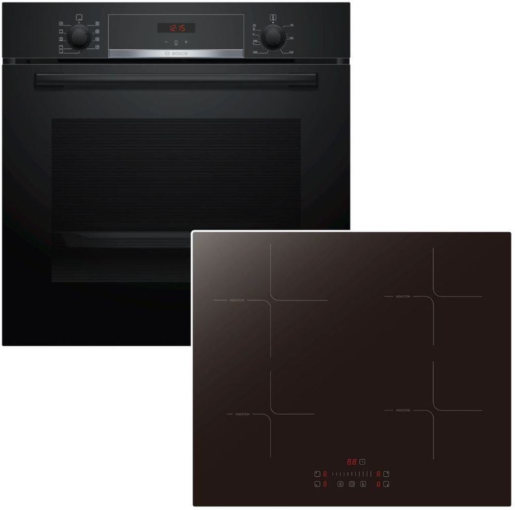 Backofen-Set Teleskopauszug Versenkknebel Hydrolyse + PKM Induktionskochfeld Slider