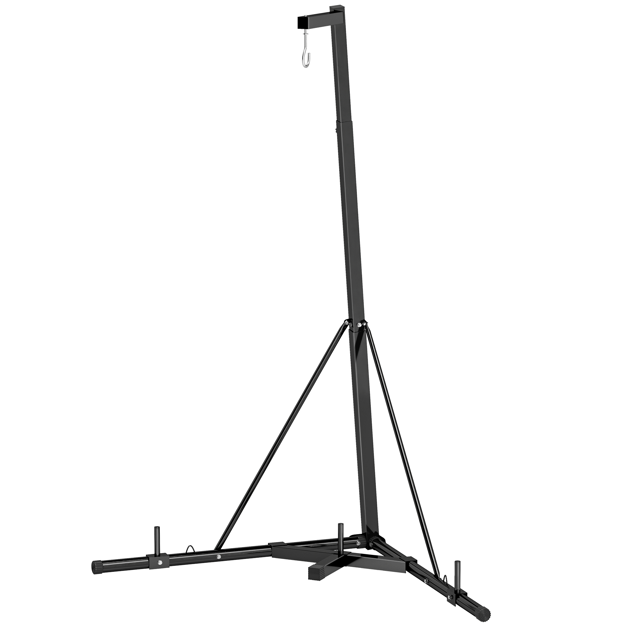 SPORTNOW Boxsackständer, Boxsackhalterung, höhenverstellbar, freistehend, klappbar, Stahl, 170 x 90 x 225 cm, schwarz