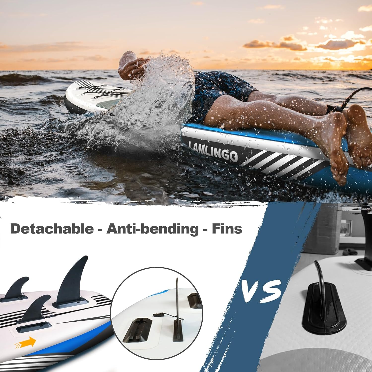 Rolimate Tavola da SUP 320×82×16cm SUP Gonfiabile, capacità di Carico di 200kg, Stand Up Paddle Board, ISUP Tavola da Surf con Pompa ad Aria, Pagaia Regolabile, Linea Sicurezza