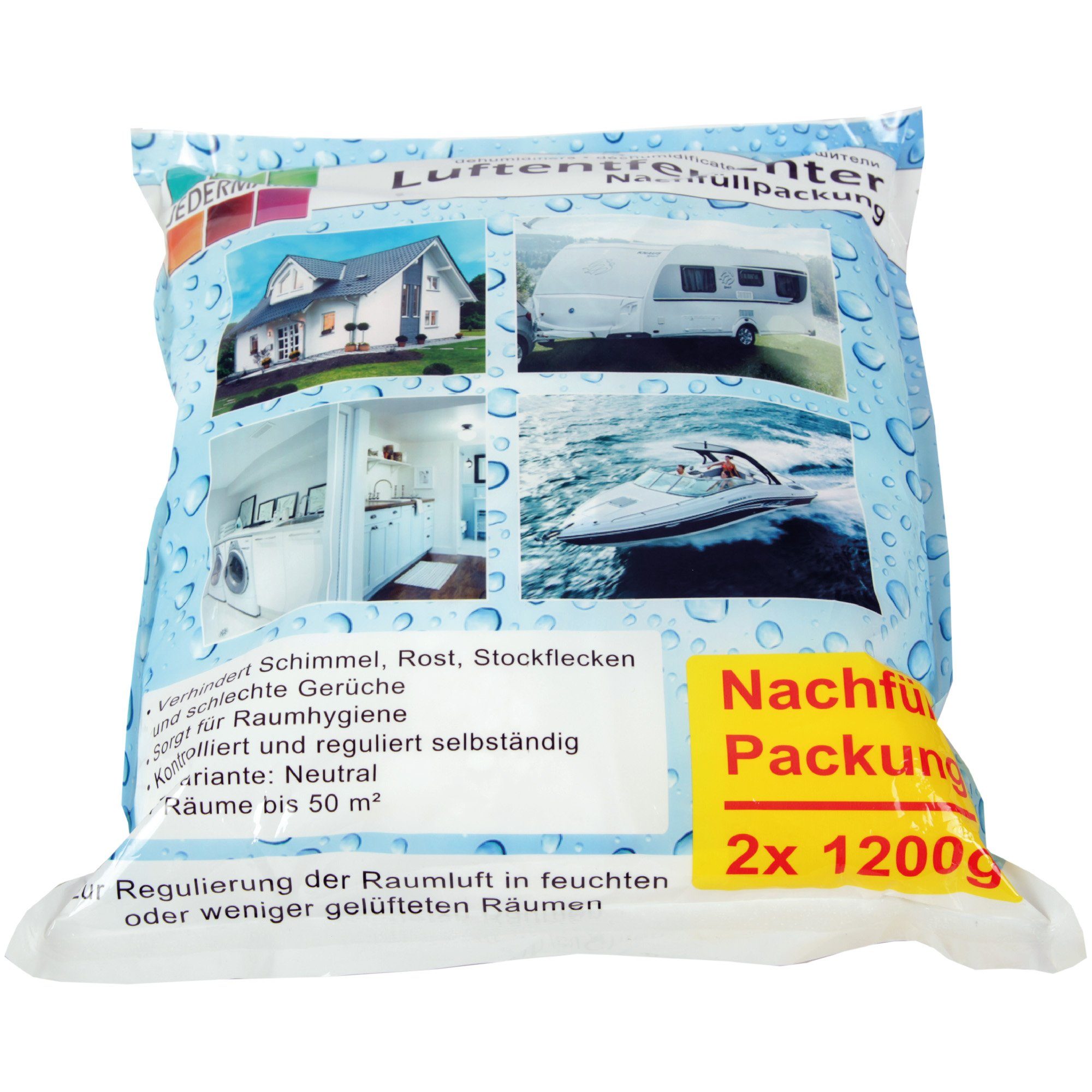 Granulat-Luftentfeuchter Nachfüllpackungen 2x 1200g
