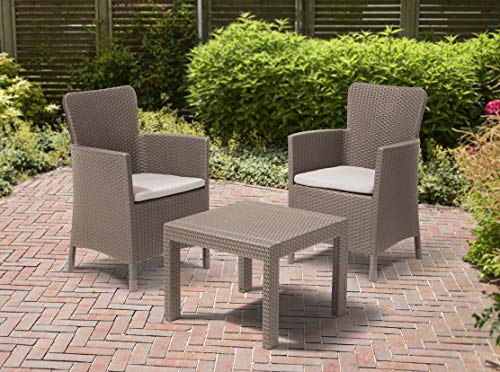 Keter Salvador Balcony Set, Set Mobili da Esterno 2 Poltrone e Tavolino Cappucino : Amazon.it: Giardino e giardinaggio