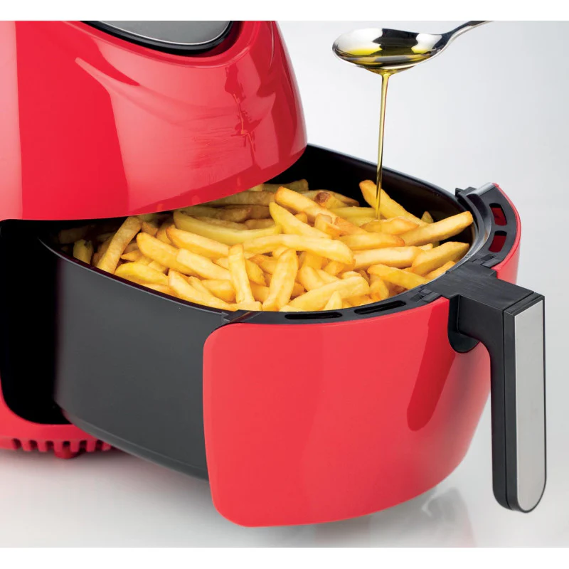 Friggitrice ad Aria XXL - 7 Litri - Cottura Senza Olio - 1800 Watt - Rosso