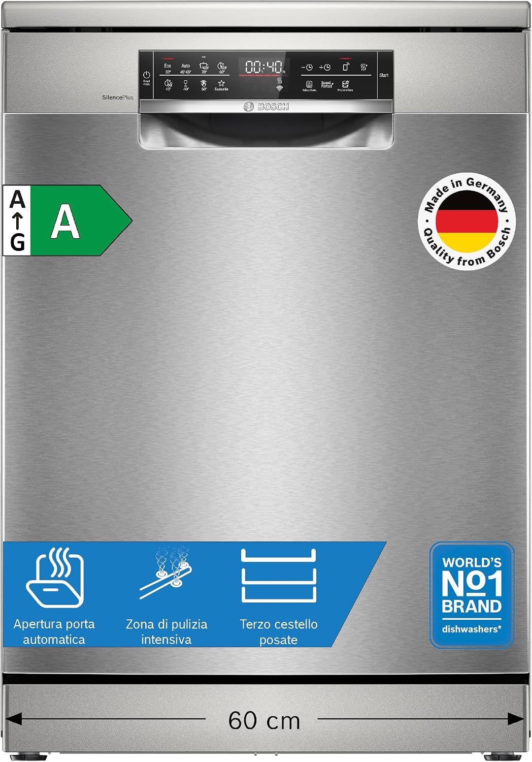 Bosch SMS8ECI02E Serie 8 Lavastoviglie smart 14 coperti Acciaio Classe A