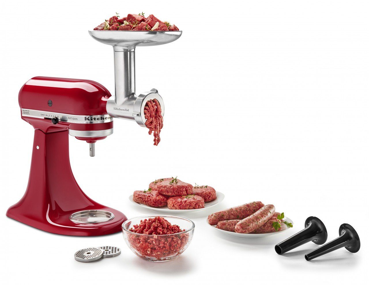 Küchenmaschine KitchenAid Metallfleischwolf 5KSMMGA + gratis Holzlöffel