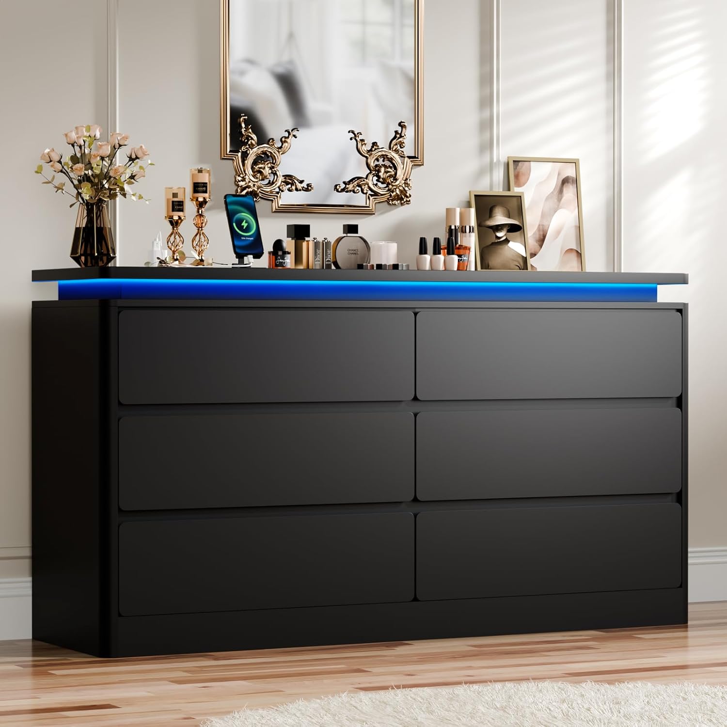 6 Drawer Dresser for Bedroom, 47.2