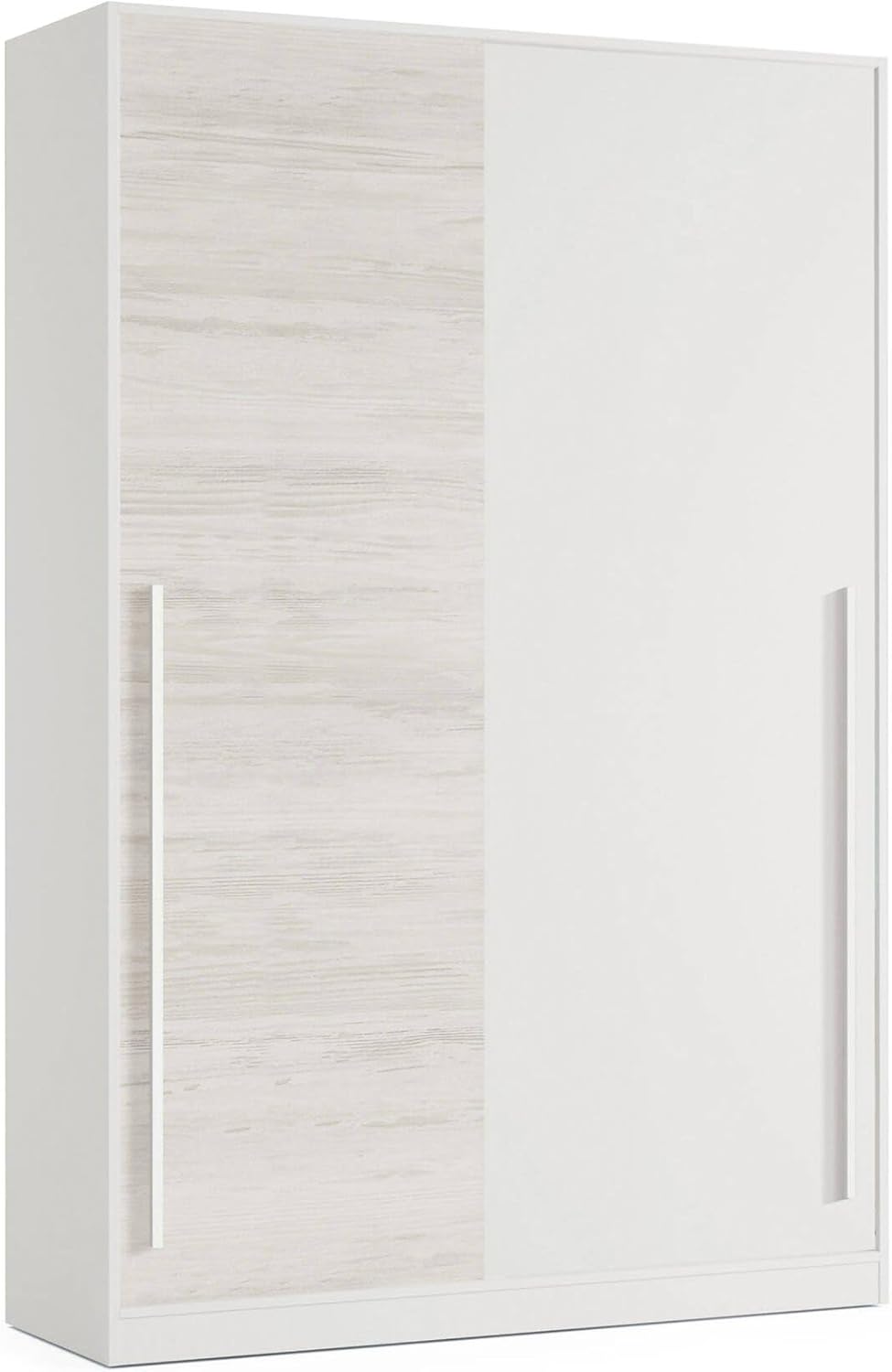 Downey 2 Door Wardrobe Bedroom Wardrobe with Clothes Rail and 3 Shelves 120 x 50 x 200 cm Antique White