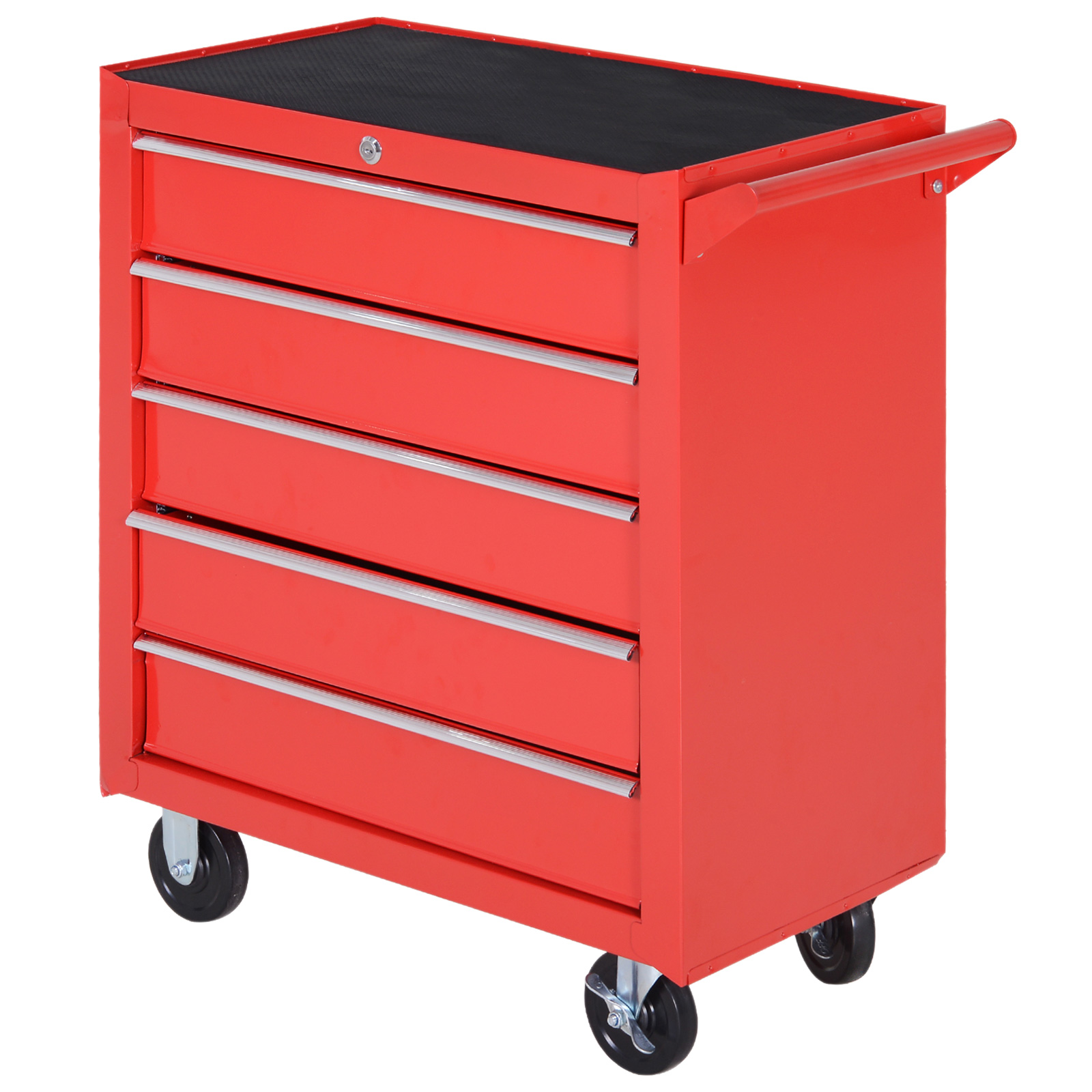DURHAND Rolwagen, Gereedschapskast voor Garage, Staal, 69L x 33B x 75H cm, Rood