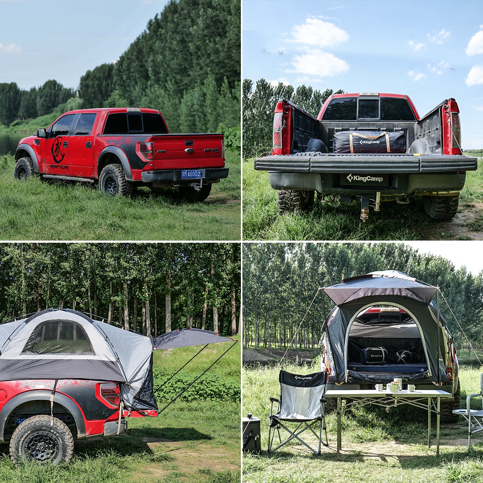 2025 KingCamp Pick Up Tenda – Montaggio rapido in 15 minuti, impermeabile con colonna d’acqua 3000 mm, finestre in mesh e tettuccio parasole, spazio notte per 2 persone