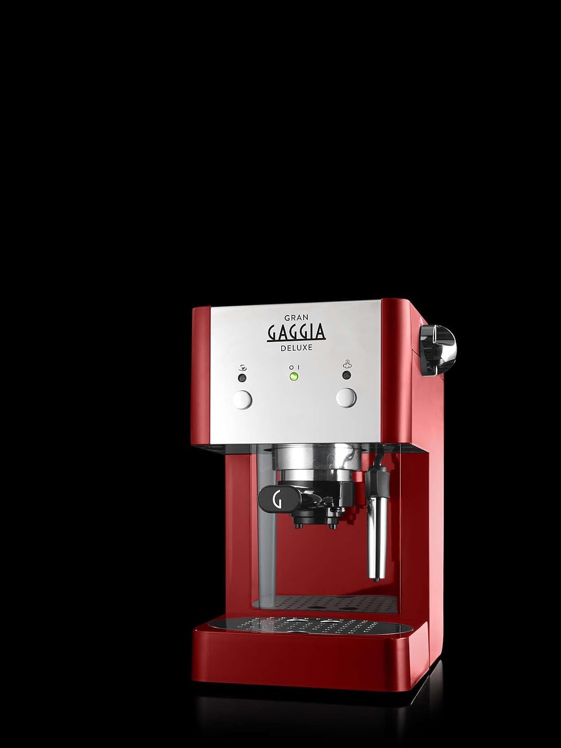 Gaggia Ri8425/22 Grangaggia Deluxe Macchina Manuale per Il Caffè Espresso, Macinato e Cialde, 15 Bar, Colore Rosso, 1025W