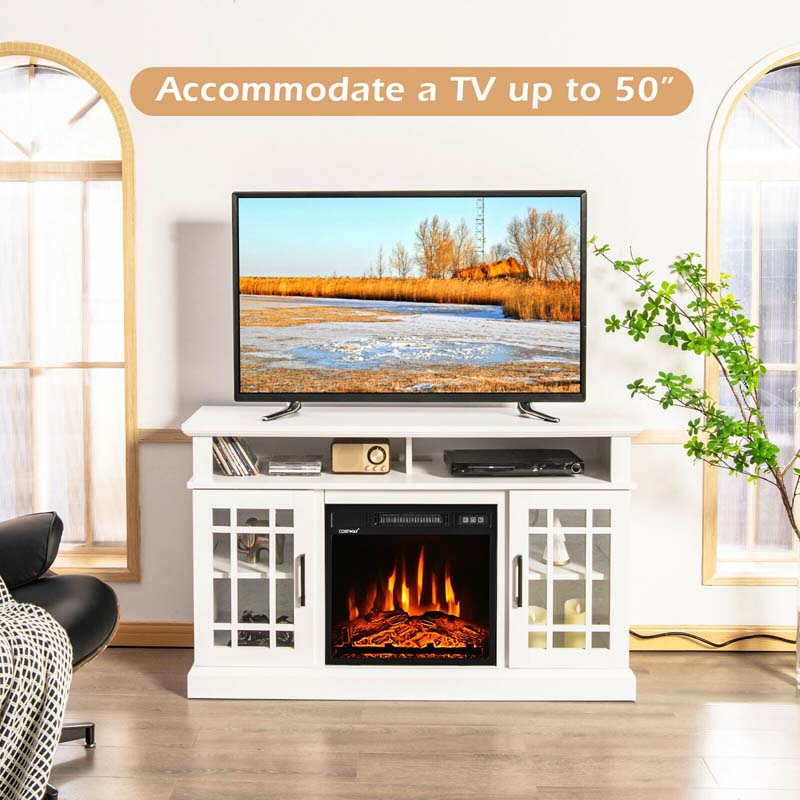 Eletriclife 48 Inch Fireplace TV Stand with 1400W Electric Fireplace for TVs up to 50 Inch