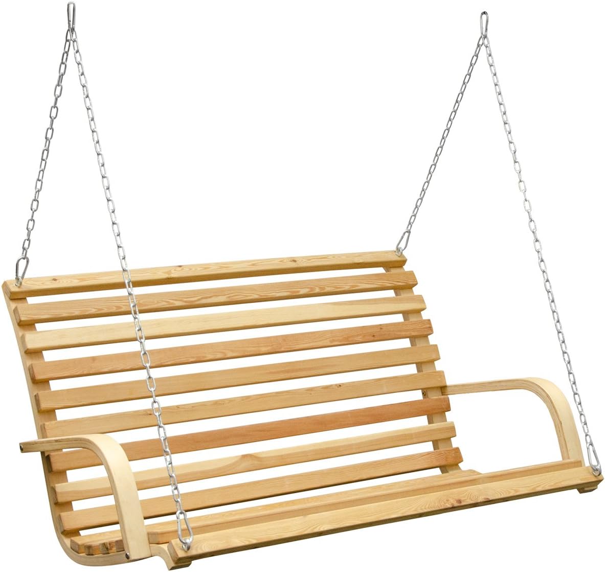 AMANKA Panca Dondolo 3 Persone, predisposta per Essere appesa | Altalena per la Famiglia in Legno di Larice | robuste Catene e Ganci Inclusi | Ideale per Interni ed Esterni