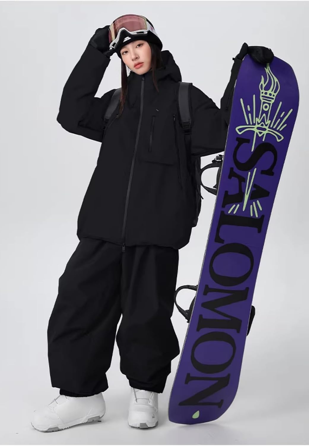HOUZONIY Skianzug Damen 2 Teilig, Skijacke und Skihose Set für Frauen zum Skifahren Snowboarden Schneejacke Schneehose