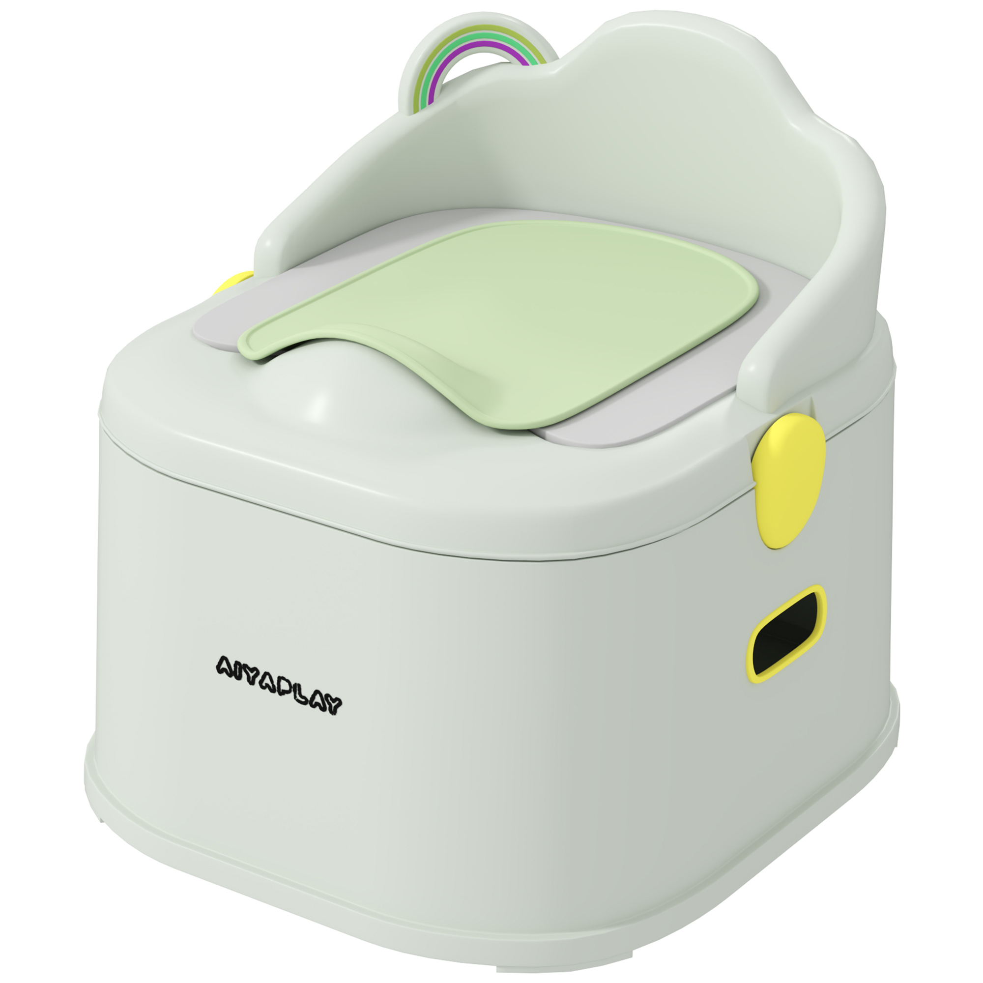 AIYAPLAY Kinder-Töpfchen, 3-in-1, abnehmbarer Aufsatz, Kunstleder-Sitzpolster, max. 50 kg, Grau