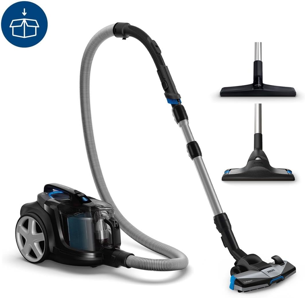 Aspirapolvere senza sacco Series 7000 - Aspirapolvere da 900 W con filtro Allergy H13 e ugello TriActive+ (FC9741/09), nero