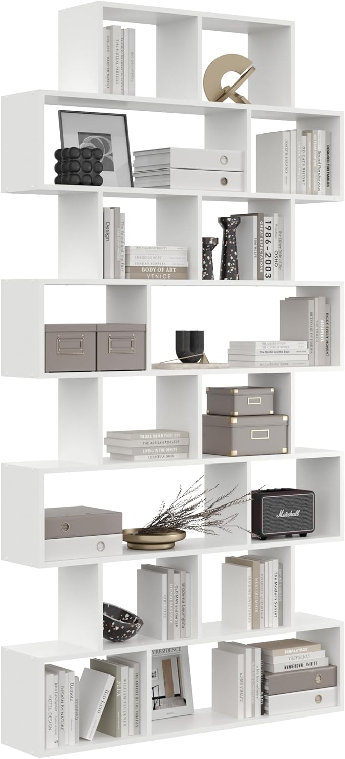 Grande scaffale da parete Libreria con 16 scomparti 240,2 x 123,6 x 18 cm (Bianco)