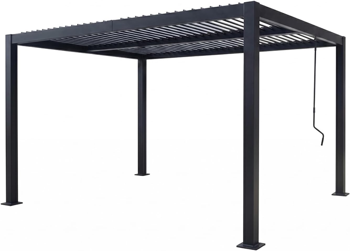 CONCEPT USINE | Pergola Bioclimatica CORFU Nero | 4 x 3 m | Struttura in Alluminio | Lamelle Orientabili | Design Pulito & Funzionale | Mobili Contemporanei Durevoli | Comfort & Durabilità Quotidiana