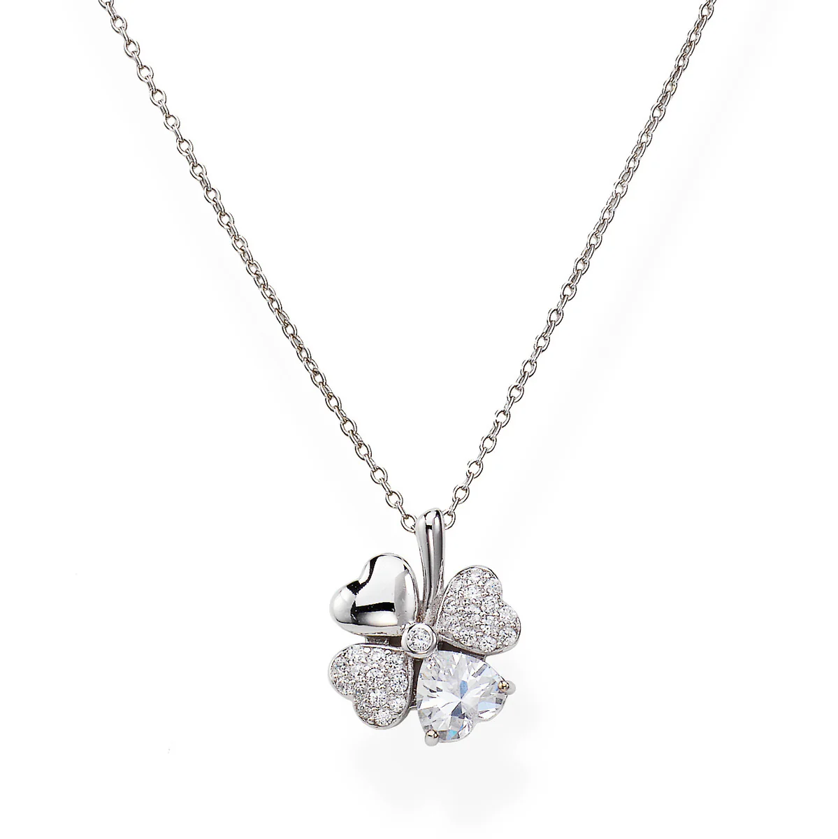 Collana Amen Collezione Quadricuore Rodio e Zirconi