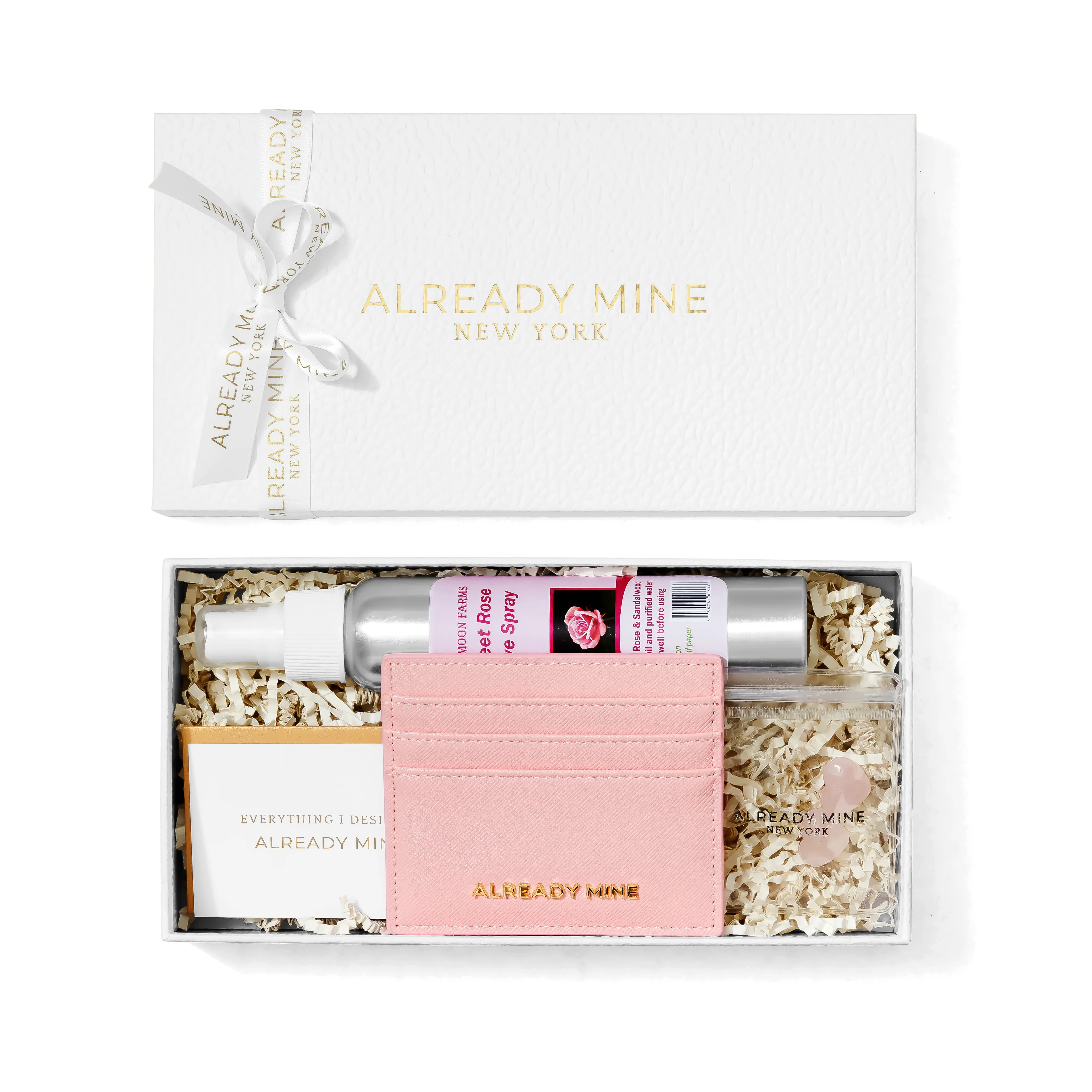 Love & Relationship Manifestation Cardholder Gift Set �C Cardholder, Crystals & Rose Spray