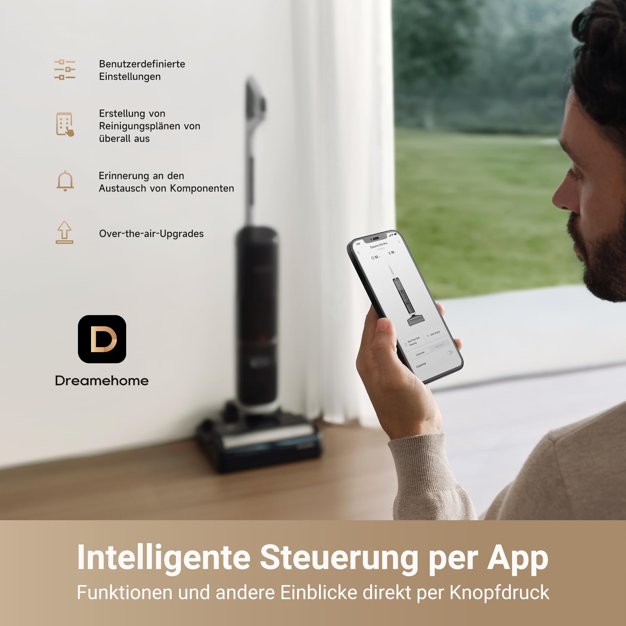 Nass- und Trockensauger H14 Pro mit 18.000 Pa Saugkraft, 180° Flachreinigung und 60 °C Bürstenpflege